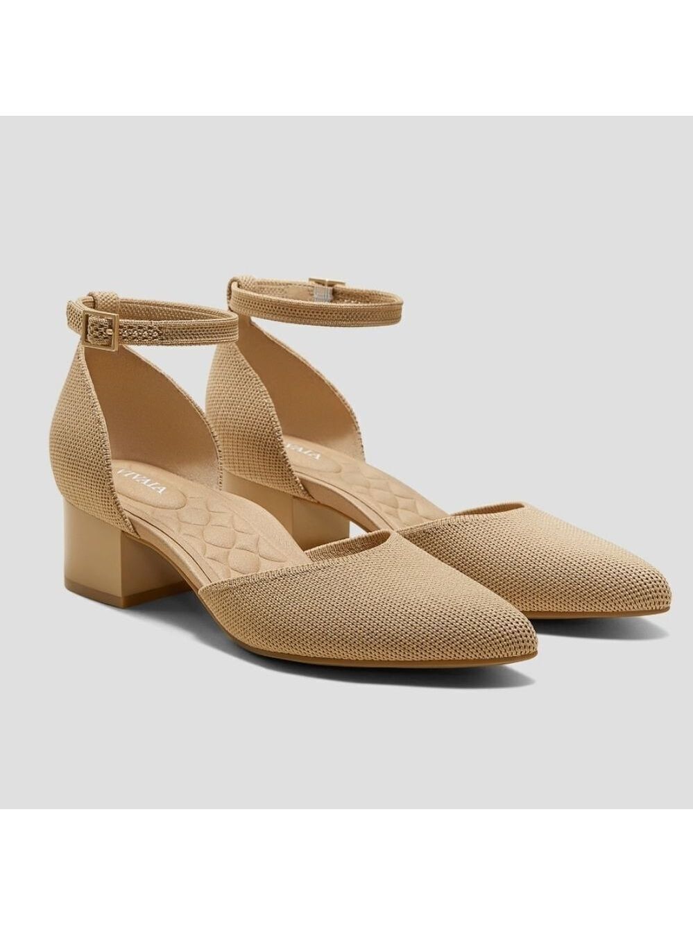 NIB Vivaia Galilea Heels US 11 Nude Pointed Toe Block Heel Comfort Sustainable
